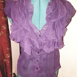 Purple silky top